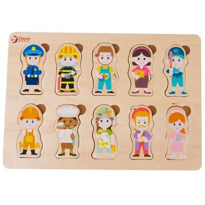 Wooden Professions Puzzle for Children's Learning