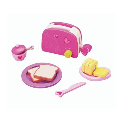 Wooden toy toaster for children (symbolic play)