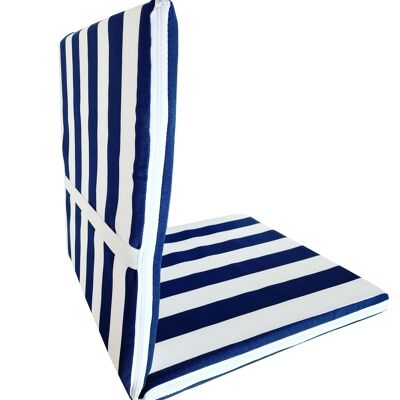 Markotex Deckchair Cushion Universal Lounger REMOVABLE COVER Folding Footrest Swimming Pool Sea Garden Cotton Fabric MOD.Capri BANDED