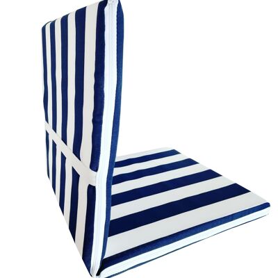Markotex Deckchair Cushion Universal Lounger REMOVABLE COVER Folding Footrest Swimming Pool Sea Garden Cotton Fabric MOD.Capri BANDED