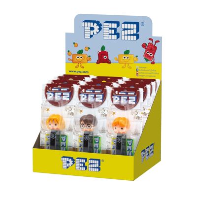 PEZ - Espositore da 12 blister Harry Potter (1 dispenser + 2 ricariche gusto frutta)