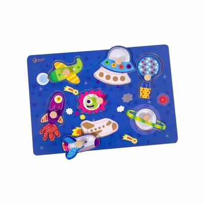 Puzzle Espacio de madera, para aprendizaje infantil