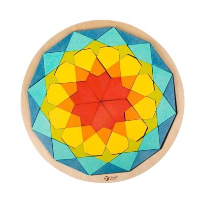 Puzzle Mandala de madera, para aprendizaje infantil