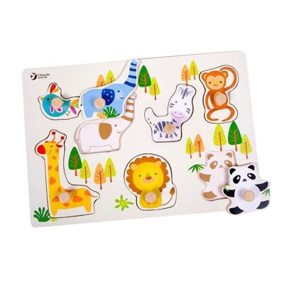 Puzzle Zoo in legno, per l'apprendimento dei bambini