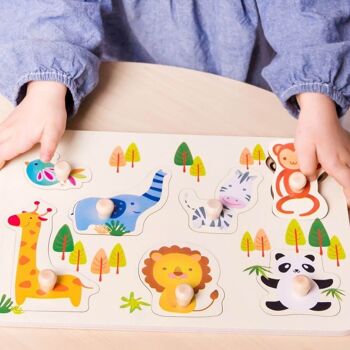 Puzzle Zoo en bois, pour l'apprentissage des enfants 4