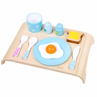 Wooden breakfast set for children (symbolic play)