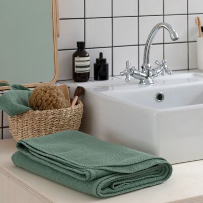 Green sage bath towel