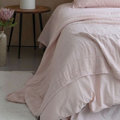 Plaid, bedspread, double cotton gauze Nude