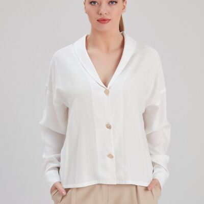 Mar white tencel blouse