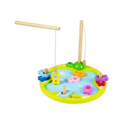 Jeu de pêche. jouet éducatif en bois