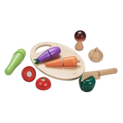 Wooden vegetable cutting set. symbolic game