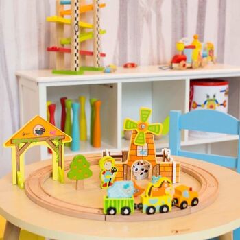 Ensemble de train agricole en bois. Les jouets d'enfants 3