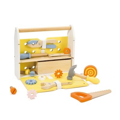 Moderner Werkzeugkoffer aus Holz, für Kinder (Symbolisches Spiel)