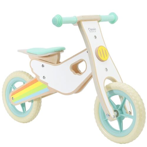 Bicicleta sin pedales de madera arcoíris para niños