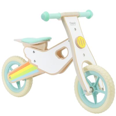 Bicicletta senza pedali in legno arcobaleno per bambini