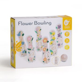 Quilles en bois Flores, jeu extérieur pour enfants 8