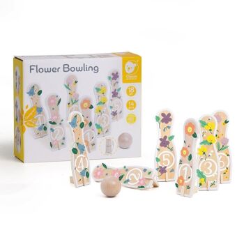 Quilles en bois Flores, jeu extérieur pour enfants 9