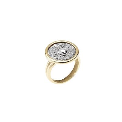 Ring In Rhodium-plated And Gilded Bronze