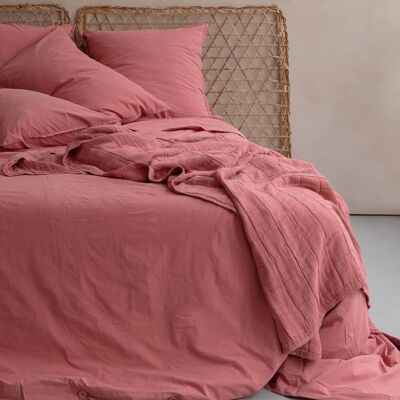 Plaid, bedspread, double cotton gauze Terracotta
