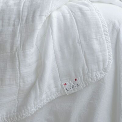 Double cotton gauze blanket White