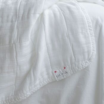 Plaid, couvre-lit, double gaze de coton White 1