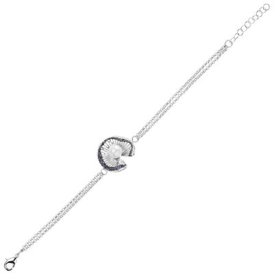 Rhodium-plated Bronze C/Glitter B Bracelet.Diam,Per
