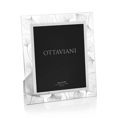 "Soffio" Crystal Photo Frame With Silver Leaf.