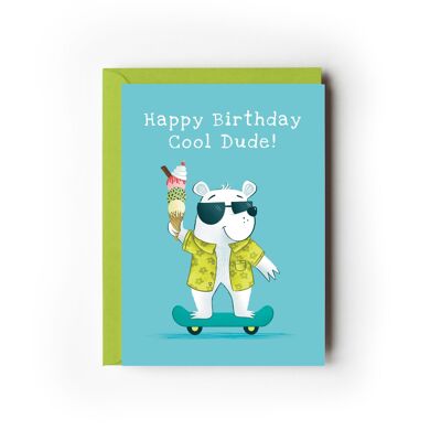 Paquete de 6 tarjetas de cumpleaños de monopatín Cool Dude