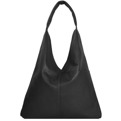 Black Boho Leather Bag