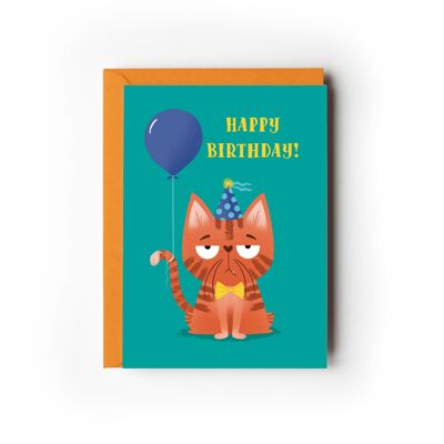 Paquete de 6 tarjetas de cumpleaños del gato gruñón