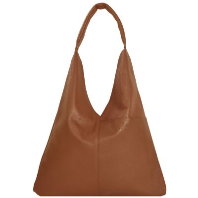 Tan Pebbled Boho Leather Bag