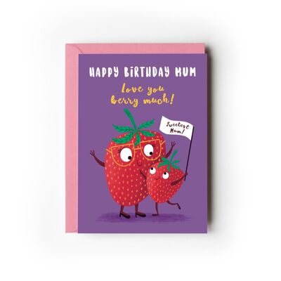 Pack of 6 Mum Strawberry Birthday Cards