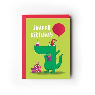 Packung mit 6 Krokodil-Snappy-Geburtstagskarten