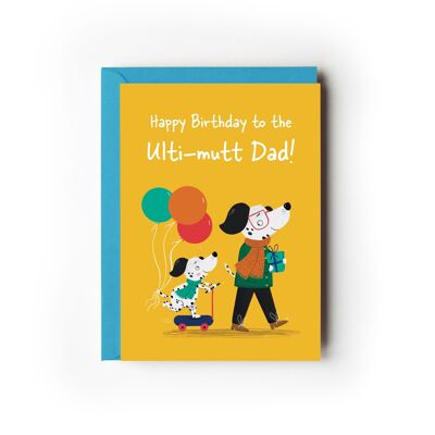 Packung mit 6 Ulti-mutt Papa-Hund-Geburtstagskarten
