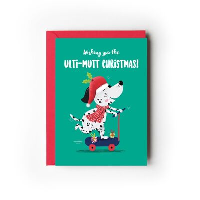 Pack de 6 cartes de Noël Dalmatien Ulti-mutt