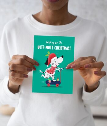 Pack de 6 cartes de Noël Dalmatien Ulti-mutt 2