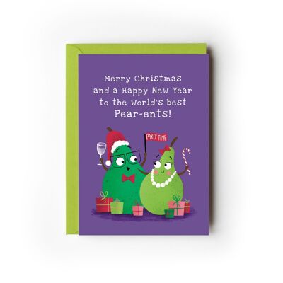 Paquete de 6 tarjetas navideñas Pear-ents