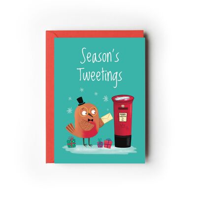 Packung mit 6 Weihnachtskarten von Season's Tweetings