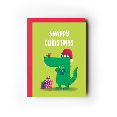 Pack de 6 cartes de Noël Crocodile Snappy