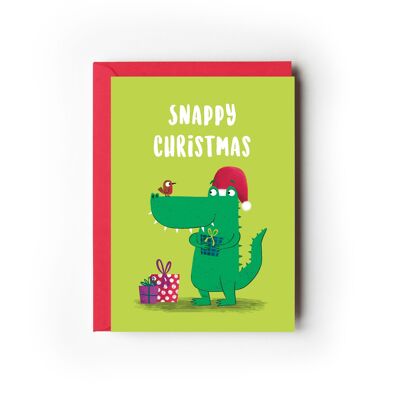 Paquete de 6 tarjetas navideñas de cocodrilo