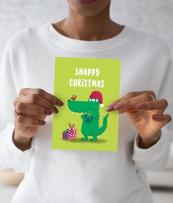 Pack de 6 cartes de Noël Crocodile Snappy 2