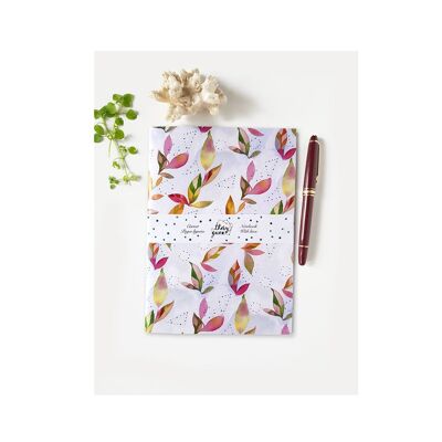 A5 LINED NOTEBOOK WATERCOLOR ILLUSTRATION FOLIAGE