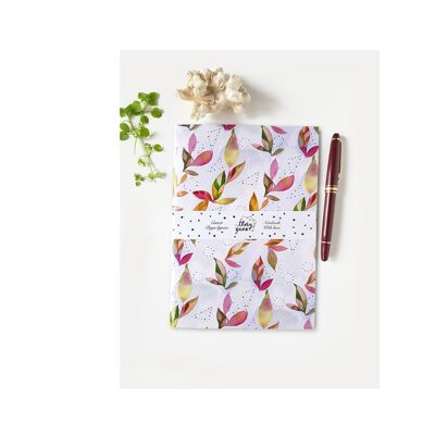 A5 LINED NOTEBOOK WATERCOLOR ILLUSTRATION FOLIAGE