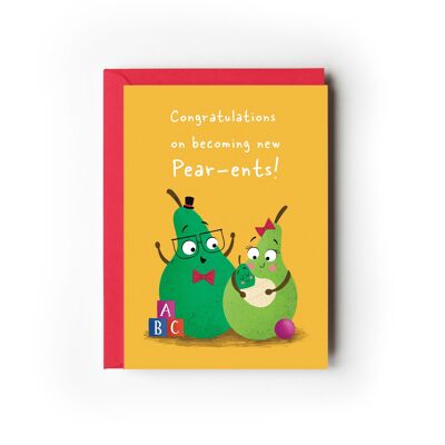 Confezione da 6 biglietti di congratulazioni per i nuovi Pear-ents