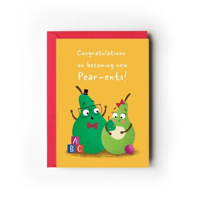 Paquete de 6 tarjetas de felicitación New Pear-ents