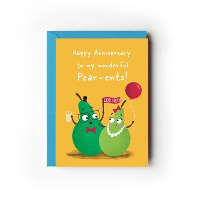 Confezione da 6 biglietti di auguri per l'anniversario di Pear-ents