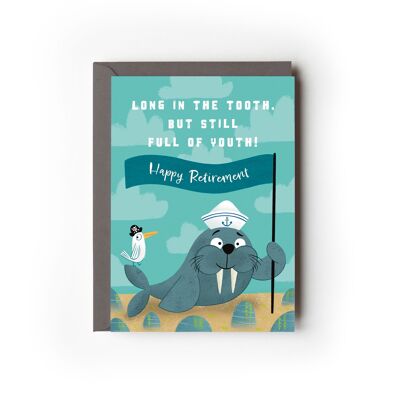 Pack of 6 Long in the Tooth Walrus Retirement Cards