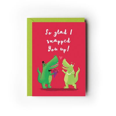 Pack de 6 tarjetas de San Valentín con forma de cocodrilo