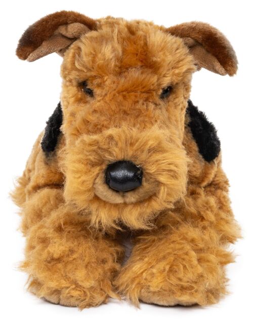Airedale Terrier, liegend - 43 cm (Länge) - Keywords: Hund, Haustier, Plüsch, Plüschtier, Stofftier, Kuscheltier