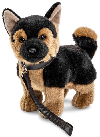 Chiot berger allemand, debout (avec laisse) - 26 cm (hauteur) - Mots clés : chien, animal de compagnie, peluche, peluche, peluche, peluche 1